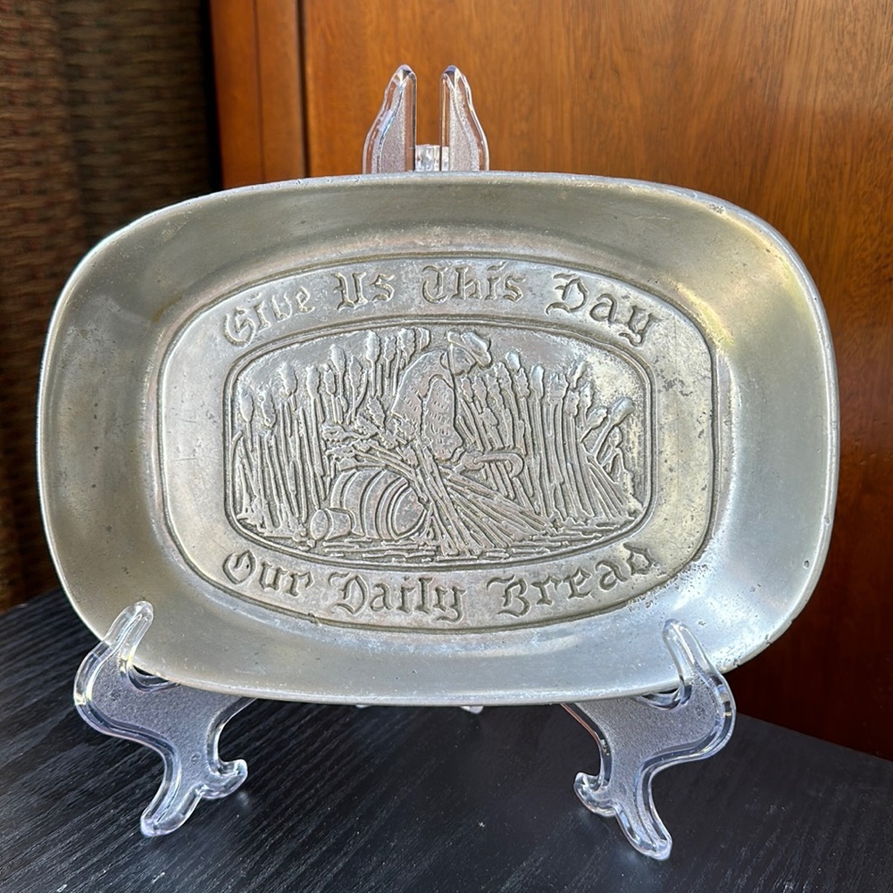 Cantrell Pewter Give Us This Day Our Daily Bread Tray